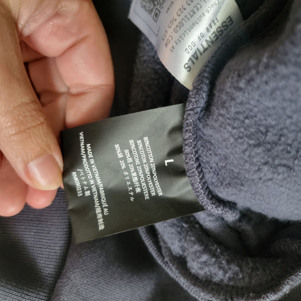 Fear of God Essentials Blue Crewneck Sweater with Ribbed Cuffs - Picture 6 of 13